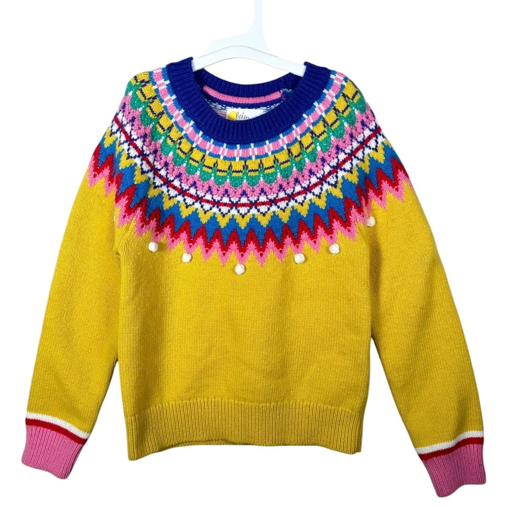 BODEN Knit Wool Blend Fair Isle Sweater 7-8yr - Picture 2 of 8